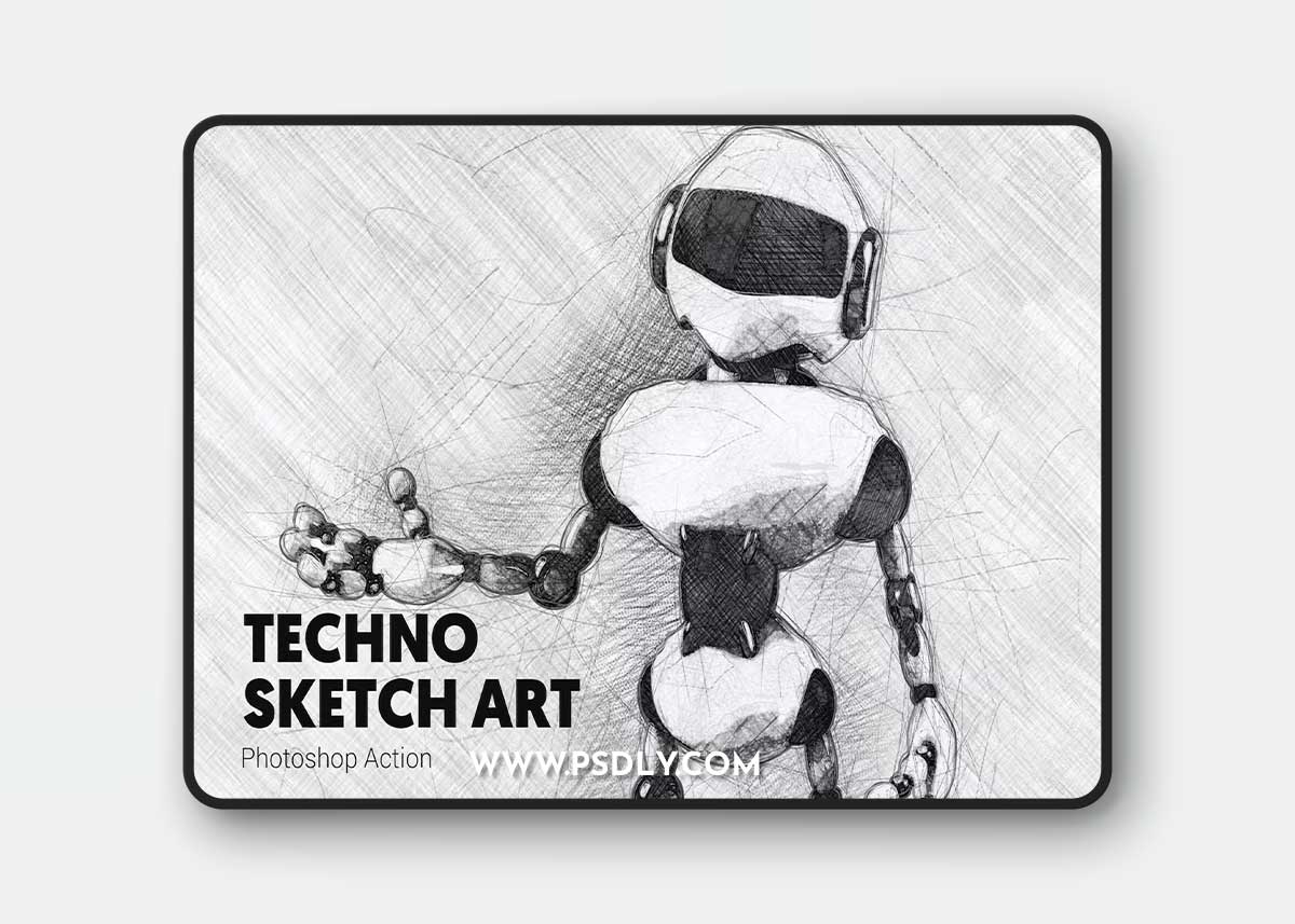 Techno Sketch Art Photoshop Action AA9LELP 1 Techno Sketch Art Photoshop Action AA9LELP