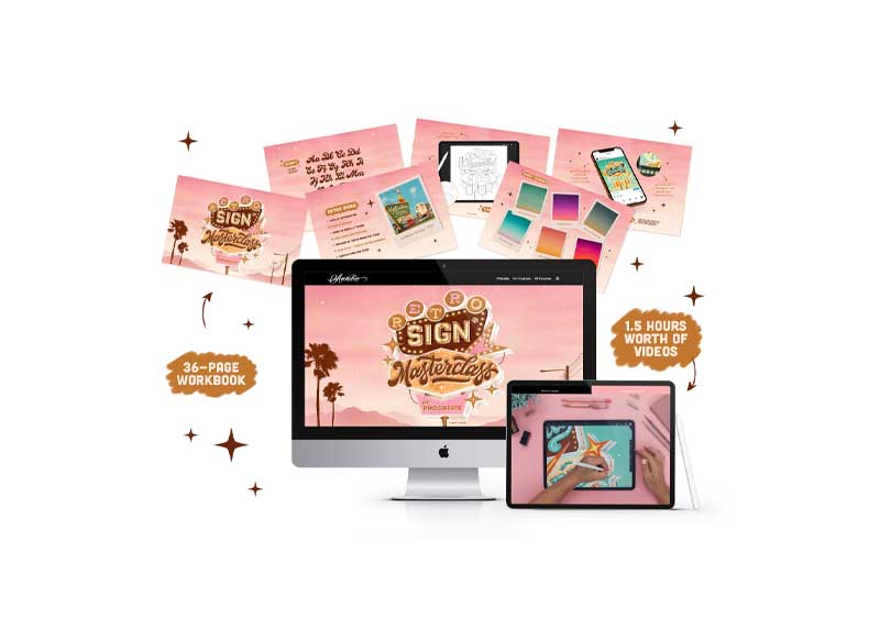 Aurelie Maron - Retro Sign Masterclass for Procreate 1 Aurelie Maron - Retro Sign Masterclass for Procreate