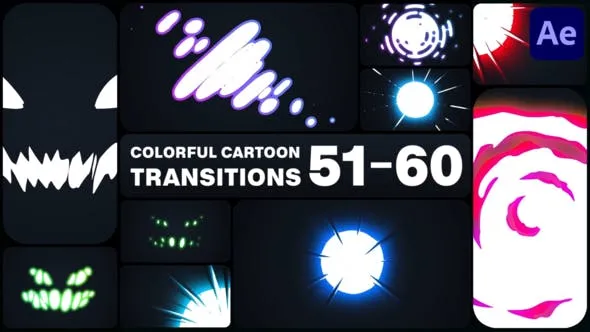 Videohive Colorful Cartoon Transitions for After Effects 50917534 1 Videohive Colorful Cartoon Transitions for After Effects 50917534