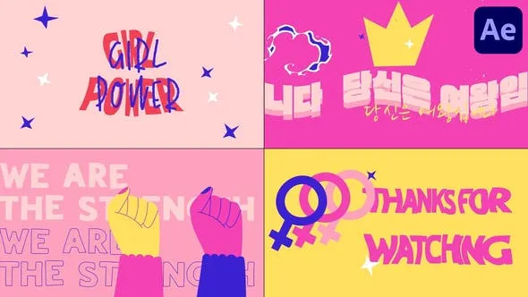 Videohive Girl Power Typography Scenes for After Effects 51236598 1 Videohive Girl Power Typography Scenes for After Effects 51236598