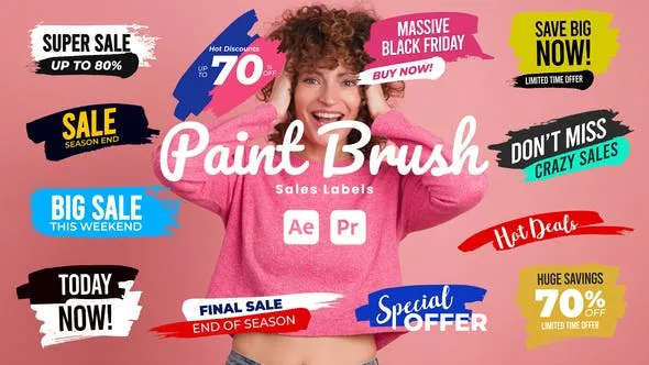 Videohive Paint Brush Sale Labels 51245912 1 Videohive Paint Brush Sale Labels 51245912