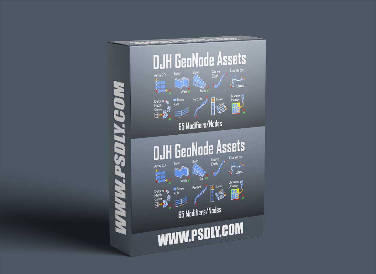 DJH Geometry Node Assets v10 for Blender (May 2024) 1 DJH GeoNodes library v10 (Blender 4.0)