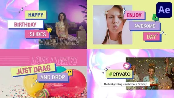 Videohive Happy Birthday Slides for After Effects 51651395 1 Videohive Happy Birthday Slides for After Effects 51651395