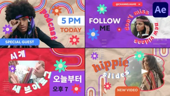 Videohive Hippie Youtube Slides for After Effects 51817875 1 Videohive Hippie Youtube Slides for After Effects 51817875