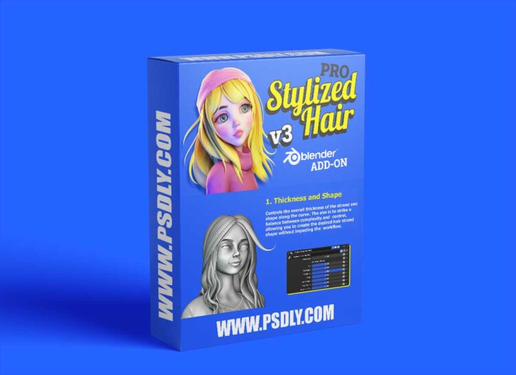 Stylized Hair PRO v3.6 for Blender 1 Stylized Hair PRO v3.14 for Blender