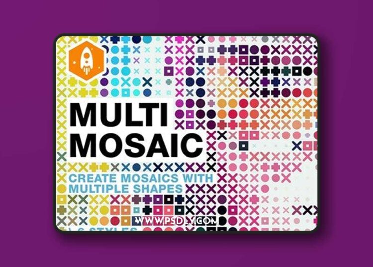 Multi Shape Mosaic Halftone Photoshop Action YZR522R 1 Multi Shape Mosaic Halftone Photoshop Action YZR522R