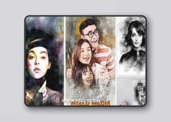 Portrait Painting Watercolor Photo