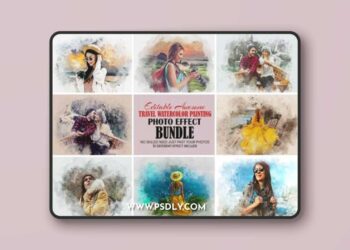 Travel Watercolor Painting Bundle 100370392