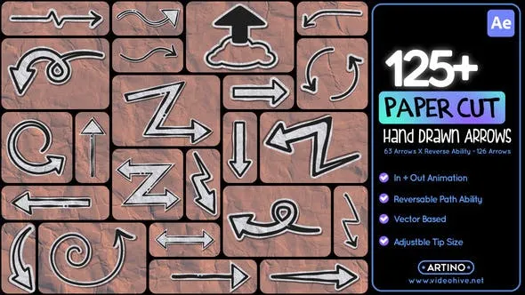 Videohive 125+ Paper Cut Hand Drawn Arrows 52789547 1 Videohive 125+ Paper Cut Hand Drawn Arrows 52789547