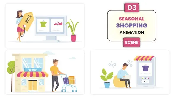 Videohive Seasonal Shopping illustration Scene 52635930 1 Videohive Seasonal Shopping illustration Scene 52635930