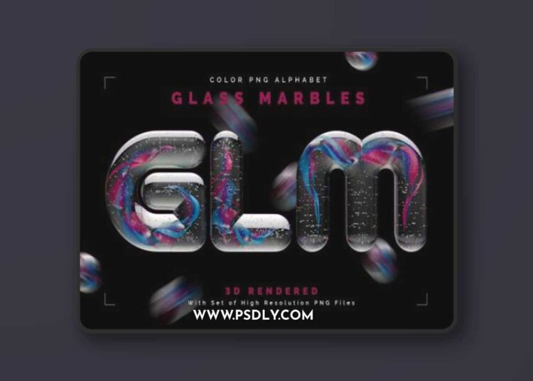 Glass Marbles Alphabet 3D Model 1 Glass Marbles Alphabet 3D Model