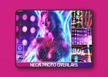 Neon Photoshop Overlays Bokeh Textures