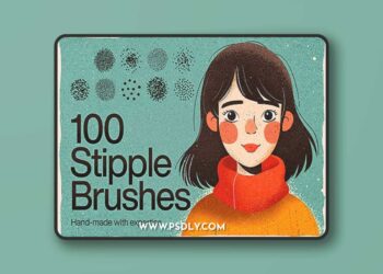 Stipple Shading Brushes for Photoshop
