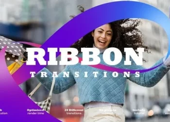 Videohive Ribbon Transitions 53393352