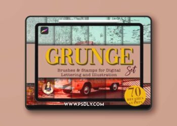 70 Grunge Procreate Brushes and Stamps