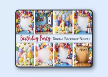 Birthday Party V1 Digital Backgrounds