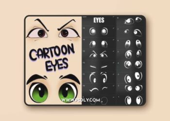 Procreate Cartoon Eyes Stamp and Eyebrow