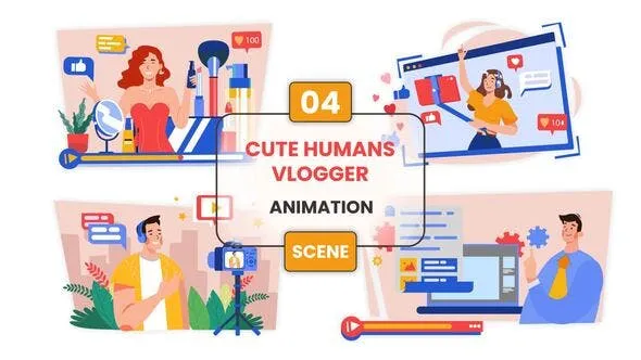 Videohive Cute Vlogger Animation Scene 54128629 1 Videohive Cute Vlogger Animation Scene 54128629