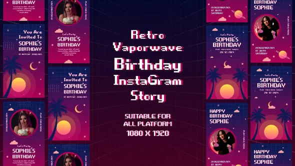 Videohive Gradient Retro Vaporwave Birthday Instagram Stories 54451851 1 Videohive Gradient Retro Vaporwave Birthday Instagram Stories 54451851