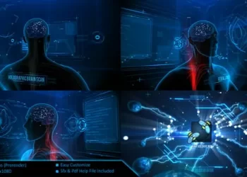 Videohive Holographic Brain Scan 25803225