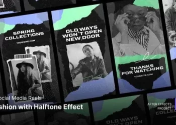 Videohive Social Media Reels - Fashion with Halftone Effect After Effects Project Files 54067240