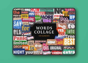 Words Collage Elements RWRAVGC
