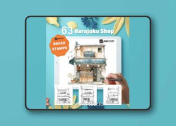 Harajuku Shop, 63 Procreate Stamps