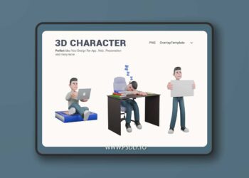 High Quality Writer 3D Cartoon Character DDEZ66Y