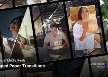 Videohive Social Media Reels - Ripped Paper Transitions After Effects Project Files 54849547