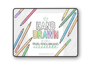 100+ Hand Drawn Pastel Pencil Brushes for Illustrator