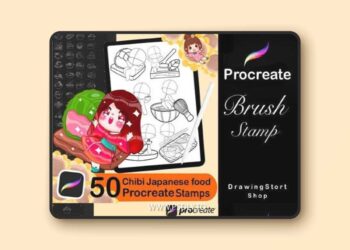50 Procreate Chibi Stamps+Japanese Food