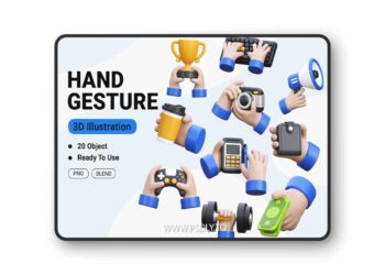 Hand Gesture 3D Icon Illustration J78Z73Y