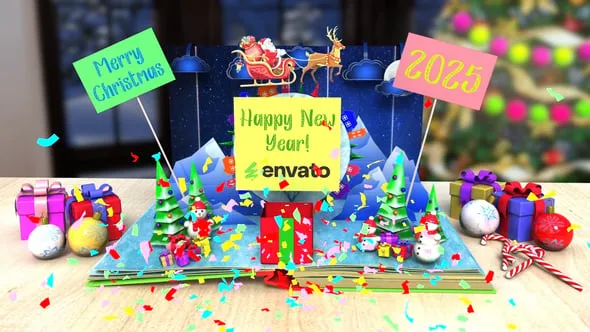Videohive Christmas greetings popup book 55490530 1 Videohive Christmas greetings popup book 55490530