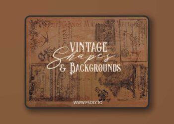 Vintage Badge Shapes & Grunge Paper Textures