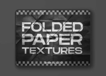 20 Folded Paper Overlays for Photoshop