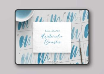 25 Watercolor Calligraphy Brushes for Procreate
