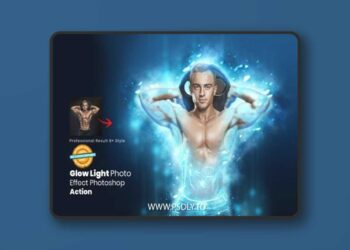 Glow Light Photoshop Action 112825366