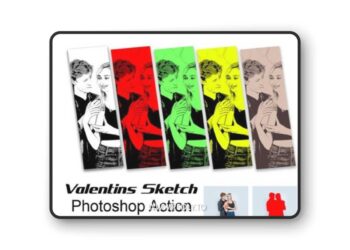 Valentine's Sketch Photoshop Action