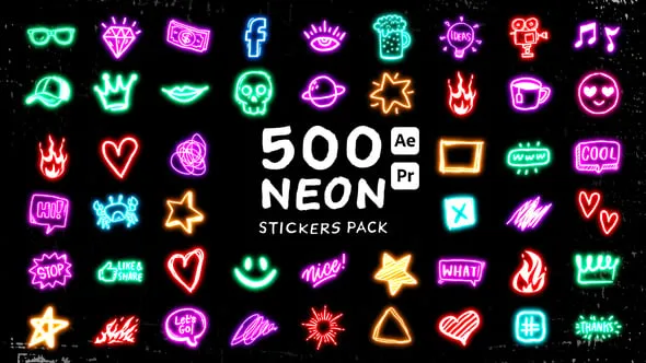Videohive Neon Stickers Pack 55711102 1 Videohive Neon Stickers Pack 55711102