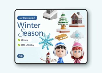 Winter Season - 3D Icon Illustrations Pack