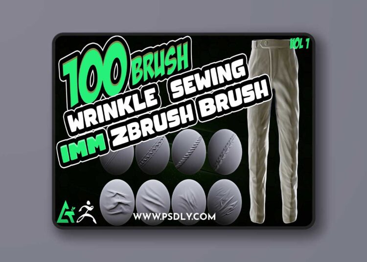 Artstation - 100 Fabric Brushes - Tension , Seam , Compression Folds , Stitches Zbrush 1 Artstation - 100 Fabric Brushes - Tension , Seam , Compression Folds , Stitches Zbrush
