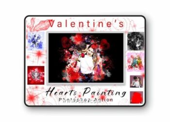 Valentine's Hearts Painting Ps Action