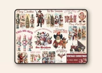 Vintage Christmas Sublimation Bundle 109496619