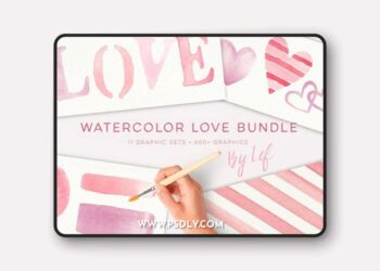 Watercolor Valentine Limited Bundle 616xPNG
