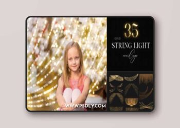 35 Christmas String Light Overlays