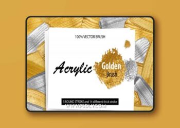 Acrylic metallic golder brush