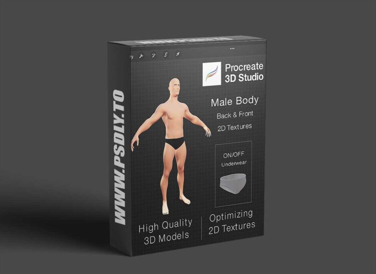 Cubebrush - Procreate 3d Model - Full Body Male 1 Cubebrush - Procreate 3d Model - Full Body Male
