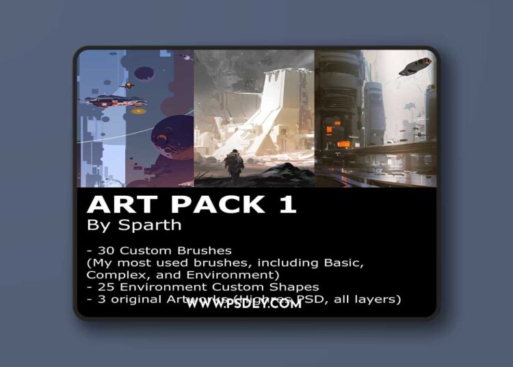 Gumroad - sparth - Art Pack 1 - Brushes and shapes for Photoshop 1 Gumroad - sparth - Art Pack 1 - Brushes and shapes for Photoshop