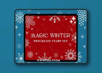 Magic Winter - Snowflakes and Stars Brushes for Procreate