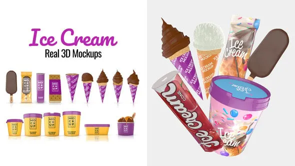 Videohive Ice Cream Real 3D Mockups 45915994 1 Videohive Ice Cream Real 3D Mockups 45915994